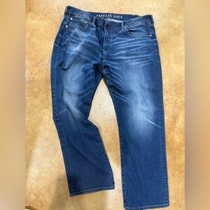 American Eagle Outfitters Blue Straight Jeans with Classic Wash